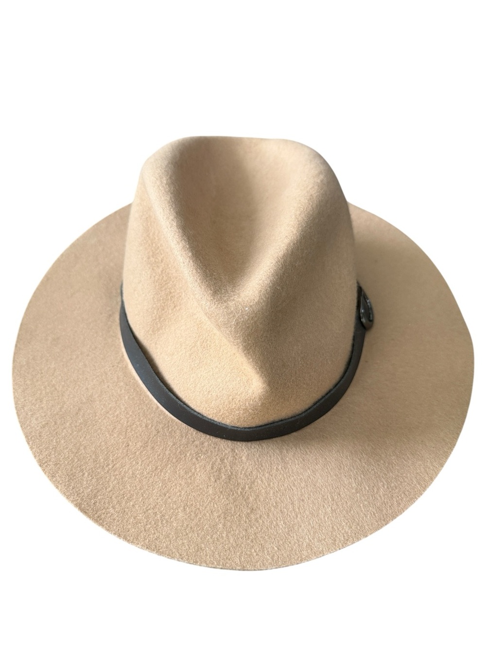 Do Everything In Love Tan 100% Wool Wide Brim Fedora Hat
